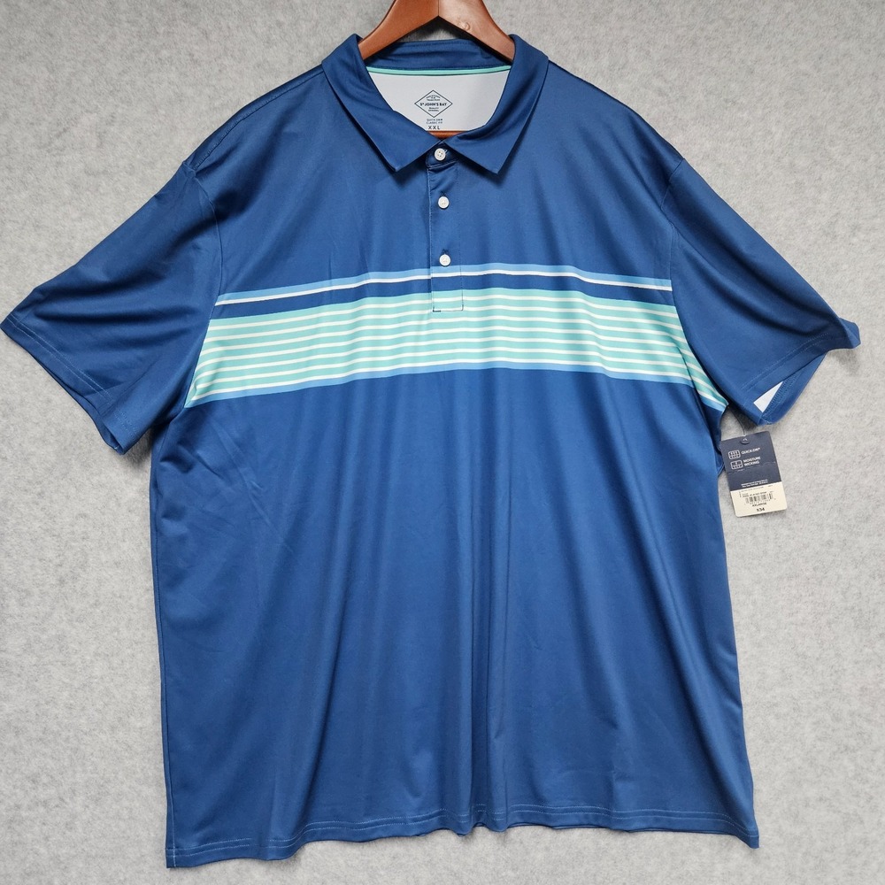 St. Johns Bay Performance Mens Classic Fit Short Sleeve Polo Shirt Quick Dry XXL
